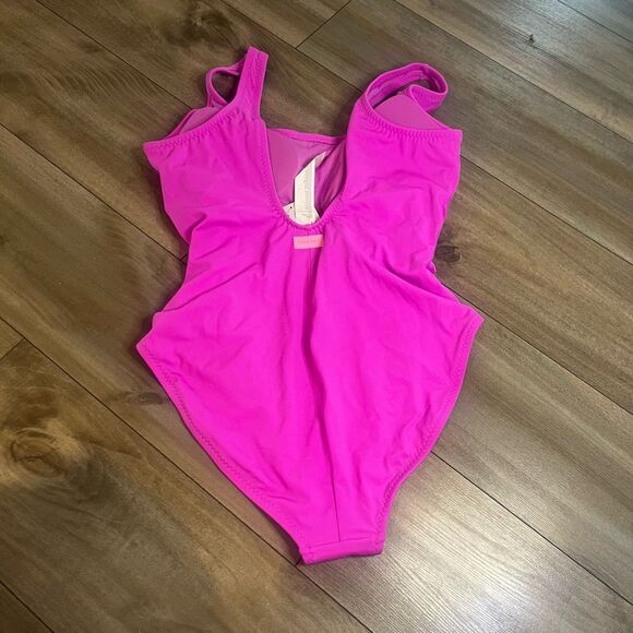 Fabletics Bright Pink Tie One Piece Swimsuit Women XXL‎ H-1 - NWT - Picture 5 of 7